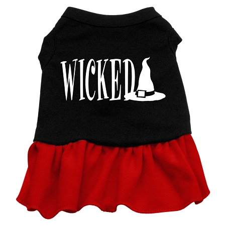 Wicked Screen Print Dress Black with Red XS